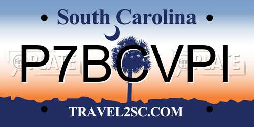 P7BCVPI South Carolina License Plate