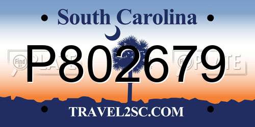 P802679 South Carolina License Plate
