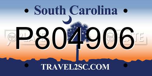 P804906 South Carolina License Plate