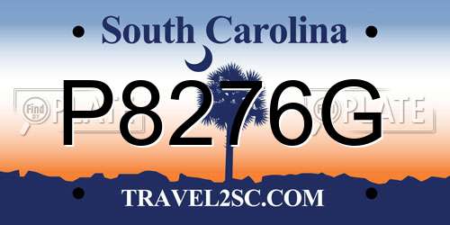 P8276G South Carolina License Plate