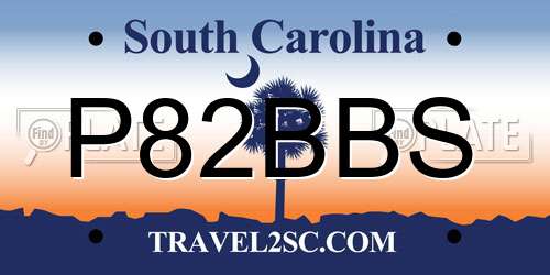 P82BBS South Carolina License Plate