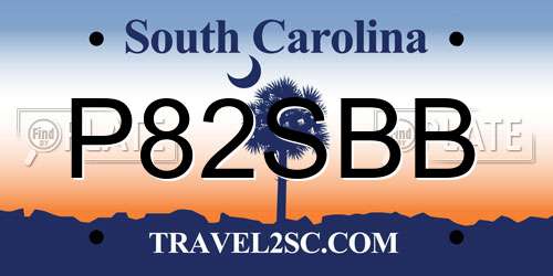 P82SBB South Carolina License Plate