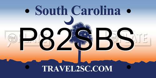 P82SBS South Carolina License Plate