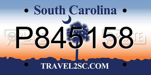P845158 South Carolina License Plate