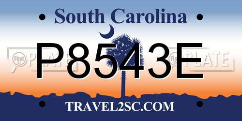 P8543E South Carolina License Plate