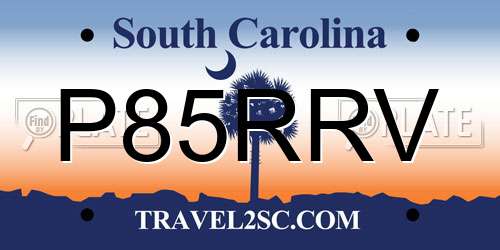 P85RRV South Carolina License Plate