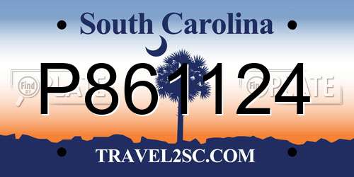 P861124 South Carolina License Plate