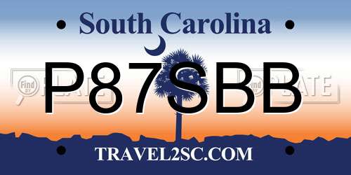 P87SBB South Carolina License Plate