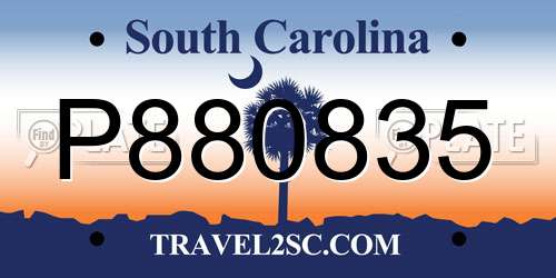 P880835 South Carolina License Plate