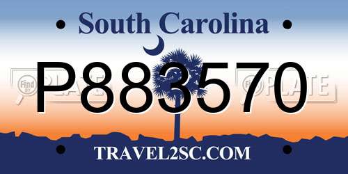 P883570 South Carolina License Plate