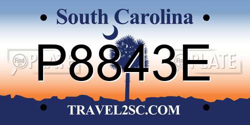 P8843E South Carolina License Plate