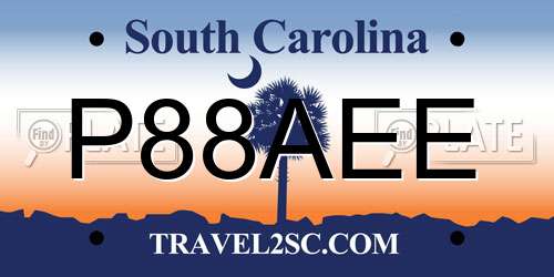 P88AEE South Carolina License Plate