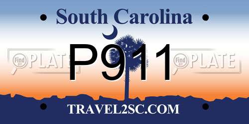 P911 South Carolina License Plate