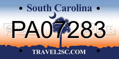 PA07283 South Carolina License Plate