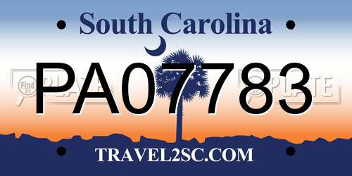 PA07783 South Carolina License Plate