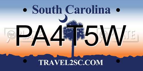 PA4T5W South Carolina License Plate
