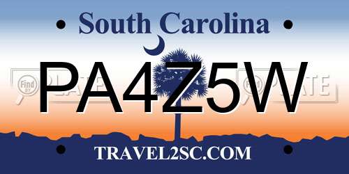 PA4Z5W South Carolina License Plate
