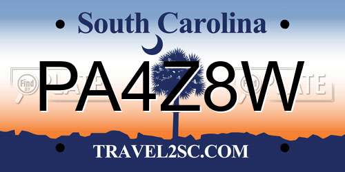 PA4Z8W South Carolina License Plate