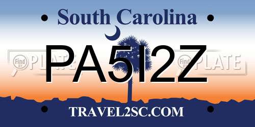 PA5I2Z South Carolina License Plate