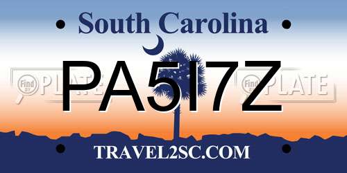 PA5I7Z South Carolina License Plate