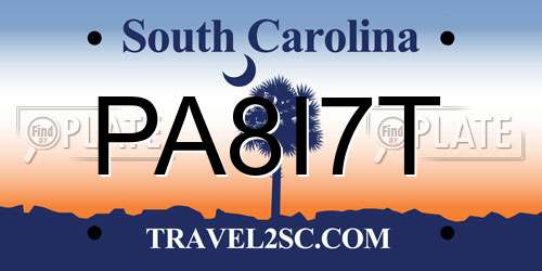 PA8I7T South Carolina License Plate