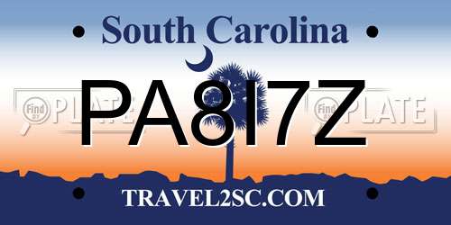 PA8I7Z South Carolina License Plate