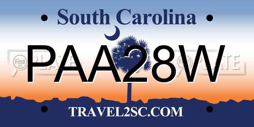 PAA28W South Carolina License Plate