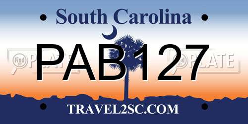 PAB127 South Carolina License Plate