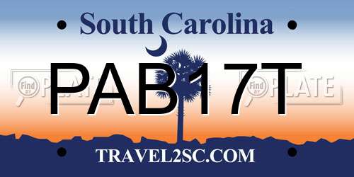 PAB17T South Carolina License Plate