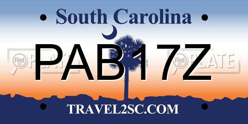 PAB17Z South Carolina License Plate