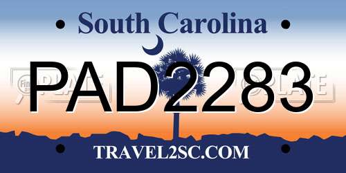PAD2283 South Carolina License Plate