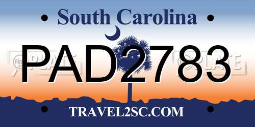 PAD2783 South Carolina License Plate