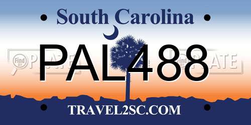 PAL488 South Carolina License Plate