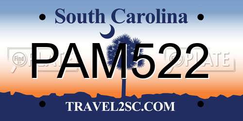 PAM522 South Carolina License Plate