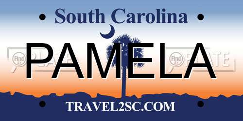 PAMELA South Carolina License Plate