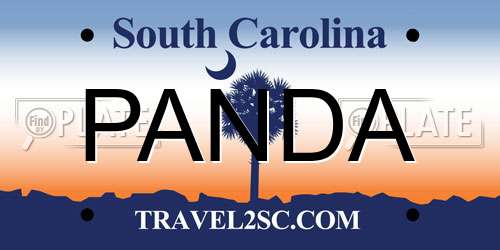 PANDA South Carolina License Plate