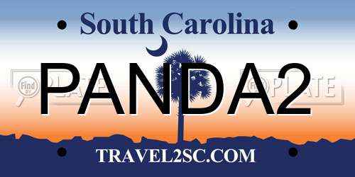 PANDA2 South Carolina License Plate