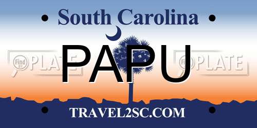 PAPU South Carolina License Plate