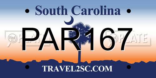PAR167 South Carolina License Plate