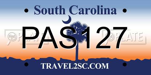 PAS127 South Carolina License Plate