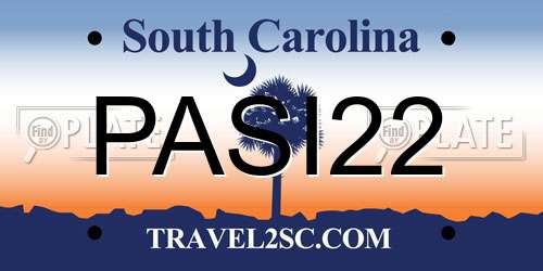 PASI22 South Carolina License Plate
