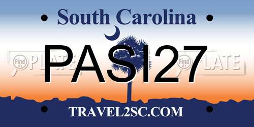 PASI27 South Carolina License Plate
