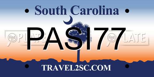 PASI77 South Carolina License Plate