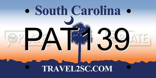 PAT139 South Carolina License Plate