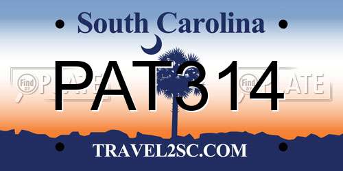 PAT314 South Carolina License Plate