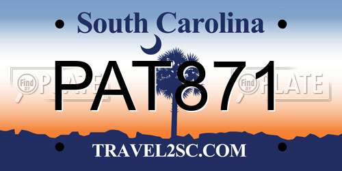 PAT871 South Carolina License Plate