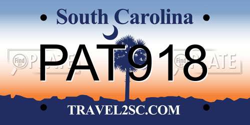 PAT918 South Carolina License Plate