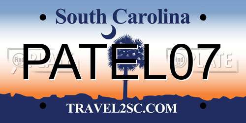 PATEL07 South Carolina License Plate