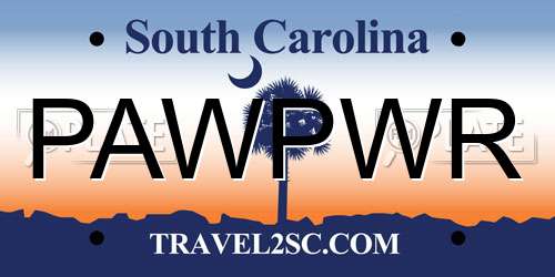 PAWPWR South Carolina License Plate