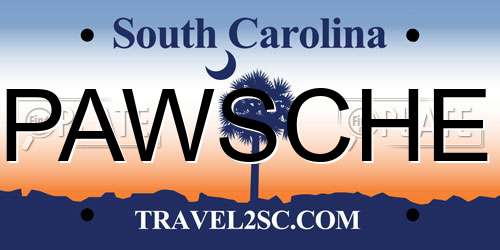 PAWSCHE South Carolina License Plate